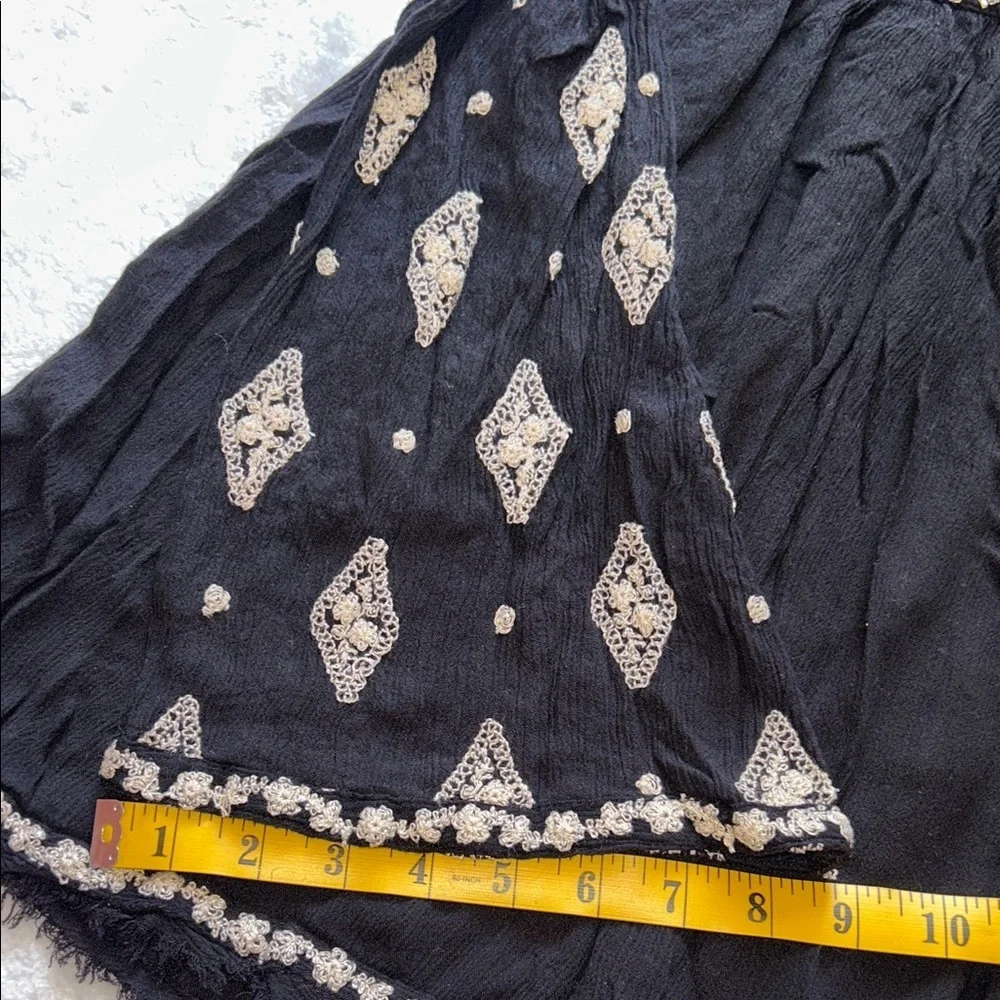 Free People Black Mini Dress with White Diamond Motif